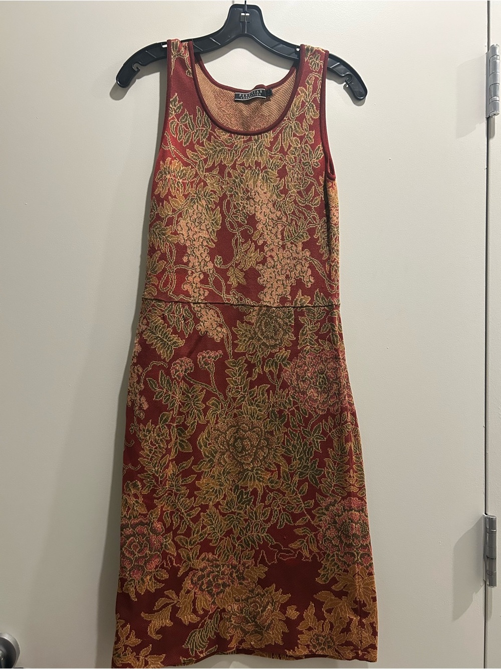Peruvian Connection Floral Jacquard Tank Dress in Burgundy